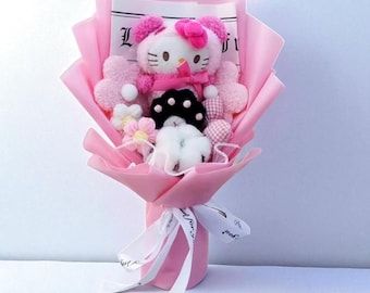 Kawaii Graduation Plush Flower Bouquet, Colorful Anime Flowers For Kids, Unique Birthday Gift, Class of 2026 Gift, Graduation Keepsake