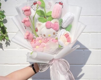 Ramo de flores de peluche para graduación, estilo anime, peluches kawaii, regalo moderno, regalo de cumpleaños único, regalo para la clase de 2026, recuerdo de graduación