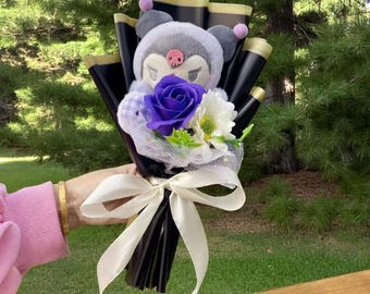 Unique Plush Flower Bouquet, Toddler Gift, Colorful Plush Anime Bouquet, Best Friend Gift, Kawaii Plushies, Forever Flowers, Cartoon Heroes