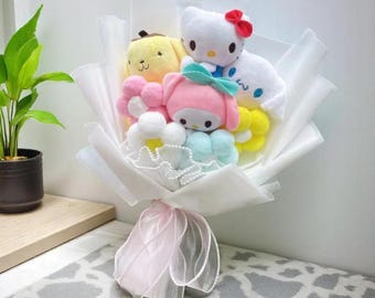 Abschluss Plüsch Blumenstrauß, Anime Stil, Kawaii Plushies, Trendy Geschenk, Einzigartige Geburtstagsgeschenk, Klasse von 2026 Geschenk, Abschluss Andenken