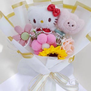 Cartoon Plush Bouquet, Cute Colorful Plush, Toddler Birthday Gift, Unique Gift For Daughter, Back To School Bouquet, Cute Valentine's Gift