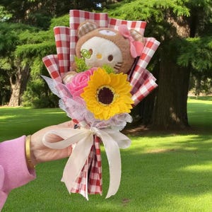 Plüsch Blumenstrauß, Einzigartiges Kleinkind Geschenk, Bunter Plüsch Anime Strauß, Bester Freund Geschenk Kawaii Plushies, Forever Flowers, Cartoon Helden