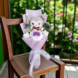 Ramo de flores de peluche para aniversario, ramo de flores para siempre, regalo perfecto para niños, ramo de peluche de anime colorido, regalo de moda, regalo de vuelta al cole