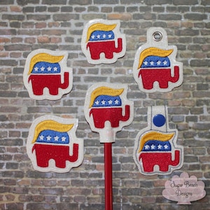 ITH Right Hair Fobs Felties & Pencil Topper Set Design Machine Embroidery * Bonus SVG Cut file included!