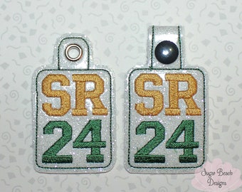 ITH SR 24 Senior 2024 Key Fob Design Machine Embroidery * Bonus SVG Cut file included!