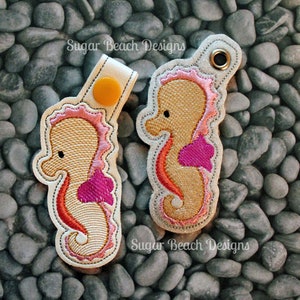 ITH Seahorse Key Fob Design Machine Embroidery * Bonus SVG Cut file included!