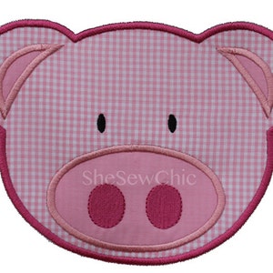 Pig Applique Machine Embroidery Design (023)