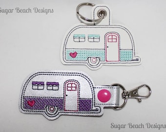 ITH Camper RV Key Fob Design Machine Embroidery