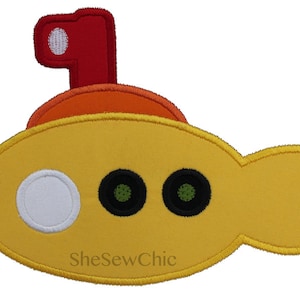 Submarine Machine Applique Embroidery Design (010)