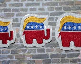 ITH Right Hair Republican Feltie Design Machine Embroidery