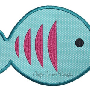 Fisch - Maschine Applikation Stickerei Design - 4 Größen (00614)