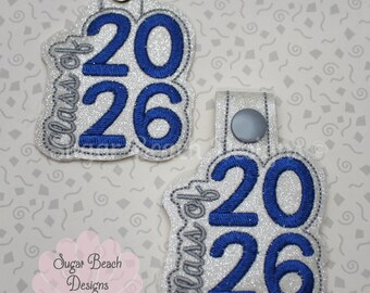 ITH Class of 2026 side Key Fob Design Machine Embroidery * Bonus SVG Cut files included!