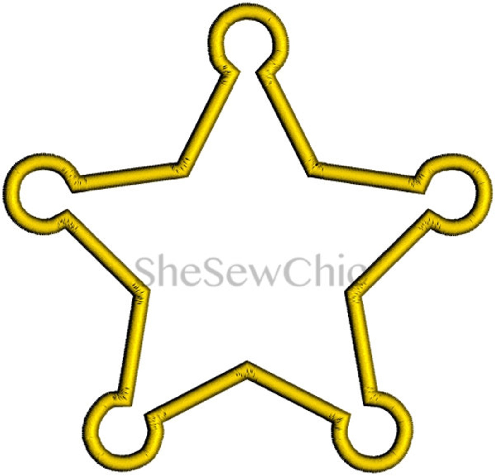 Sheriff Badge Deputy Star Digital Applique Embroidery Design Etsy
