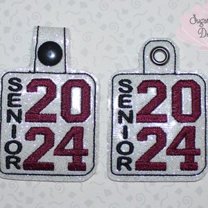 ITH Senior 2024 Vertical Key Fob Design Machine Embroidery * Bonus SVG Cut file included!