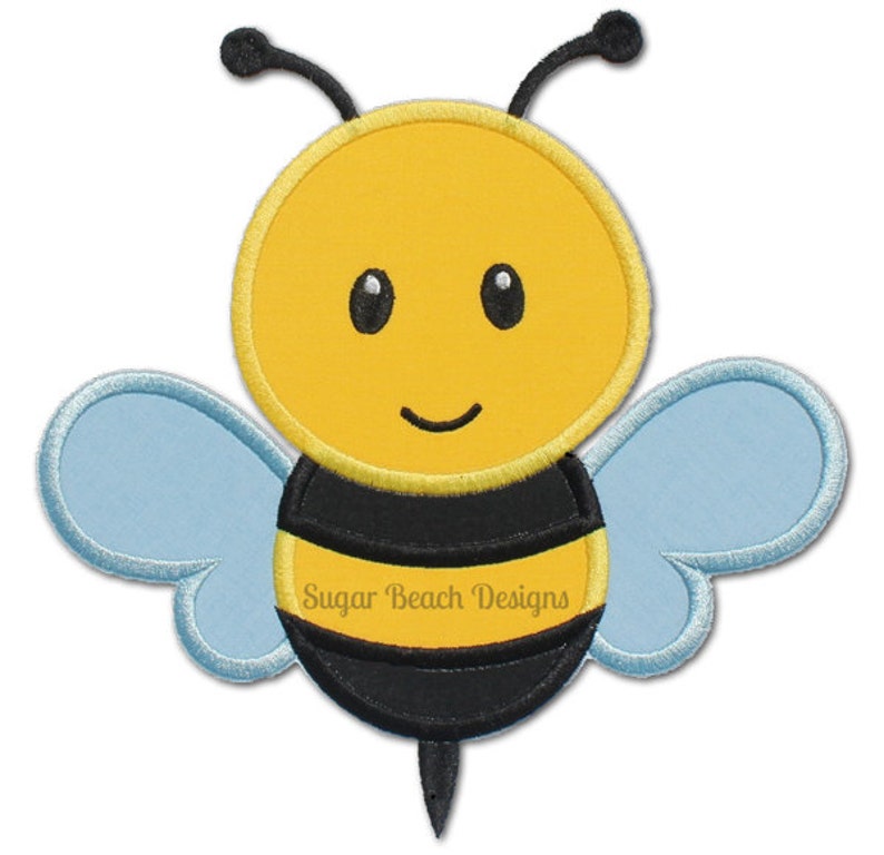 Bee Applique Machine Embroidery Design 106 Etsy