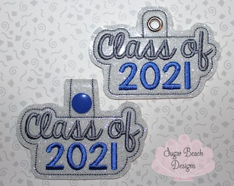 ITH Class of 2021 Key Fob Design Machine Embroidery * Bonus SVG Cut files included!