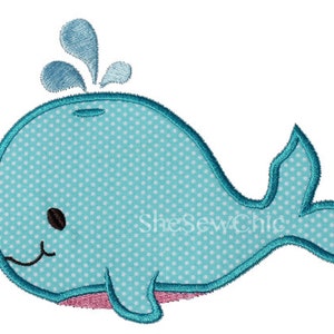 Whale Machine Applique Embroidery Design (081)