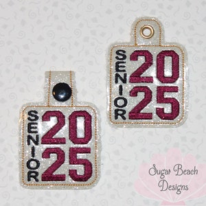 ITH Senior 2025 Vertical Key Fob Design Machine Embroidery * Bonus SVG Cut file included!