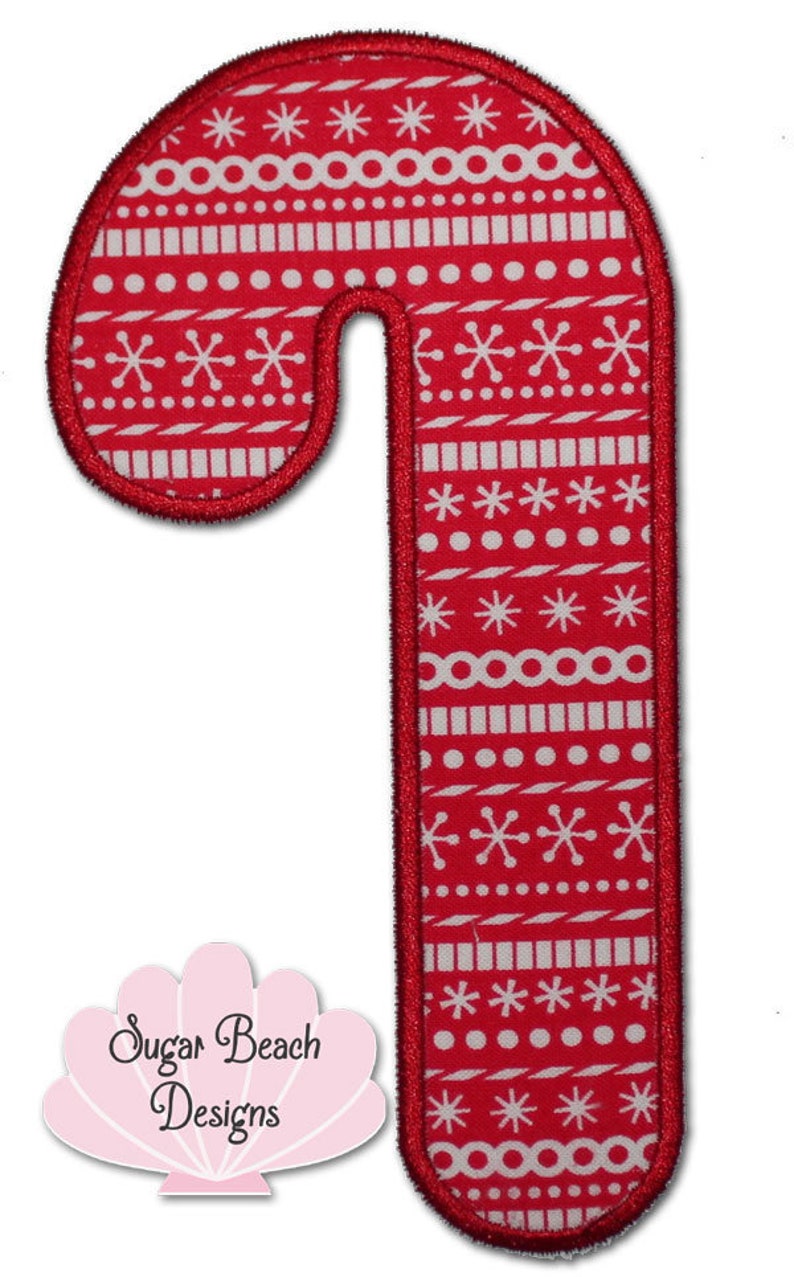 Candy Cane Applique Machine Embroidery Design File 062 Etsy