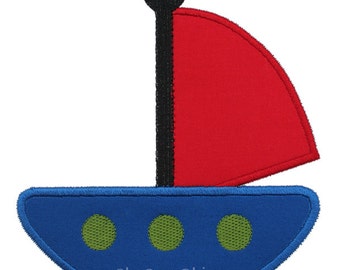 Sailboat Applique Machine Embroidery Design (Sailboat2 015)