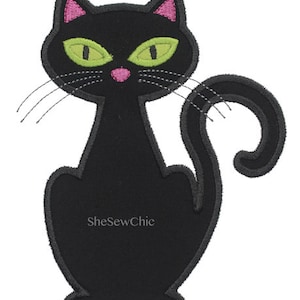 Cat - Halloween Digital Applique Embroidery Design (042)