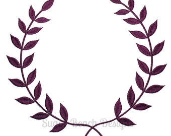 Laurel Monogram Wreath -  Machine Embroidery Design (102)
