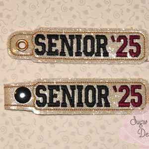 ITH Senior &#39;25 Key Fob Design Machine Embroidery * Bonus SVG Cut file included!