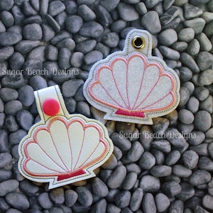 ITH Seashell Key Fob Design Machine Embroidery * Bonus SVG Cut file included!