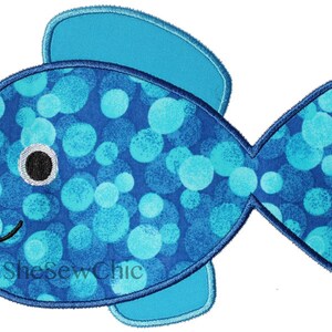 Machine Applique Embroidery Design - 3 Sizes - Grouper Fish (004)