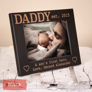 Personalized Daddy Picture Frame, Daughter's First Love, Son's First Hero, Fathers Day 2025 Picture Frame for Daddy From Children