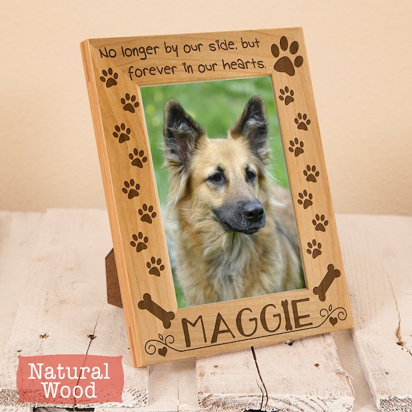 Personalized Pet Memorial Frame: Engraved Dog Sympathy Gift