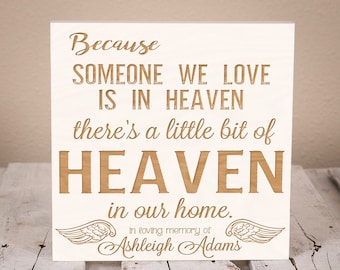 Heaven In Our Home, In Memory Of Plaque