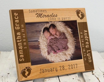 Personalized Twin Birth Picture Frame