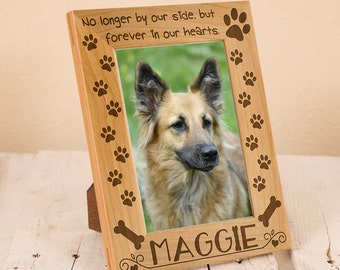 Personalized Pet Remembrance Frame, Sympathy Gift for Lost Dog, Personalized Sympathy Frame, Engraved on Wood