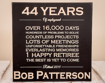 Personalized Retirement Plaque - Change of Wording | Retirement Gifts | Retirement Gifts for Men | Retirement Gifts for Women
