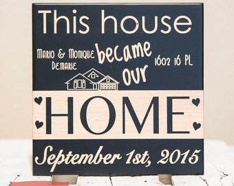 New Home Housewarming Wood Engraved Plaque