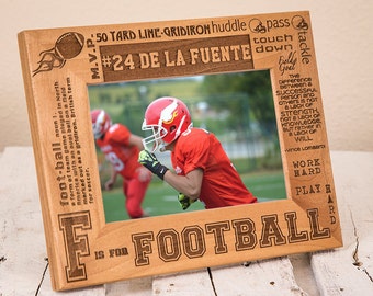 Personalized Football Picture Frame - Sports Gift for Football Player - Customized Gift for Athlete - Football Player Present - Coach Gift