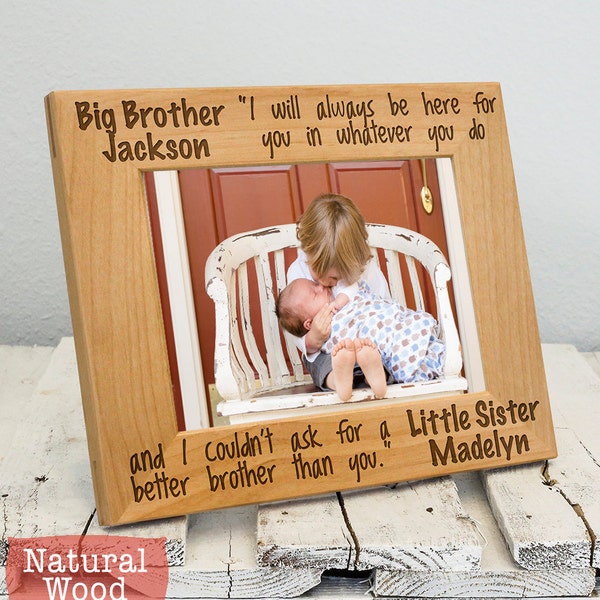 Personalized Sibling Picture Frame | Custom Picture Frame for Siblings | Big Brother and Little Brother Gift | Big Brother and Little Sister