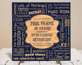 Personalized Retirement Sign | FULL Customization To Replace Words in Collage