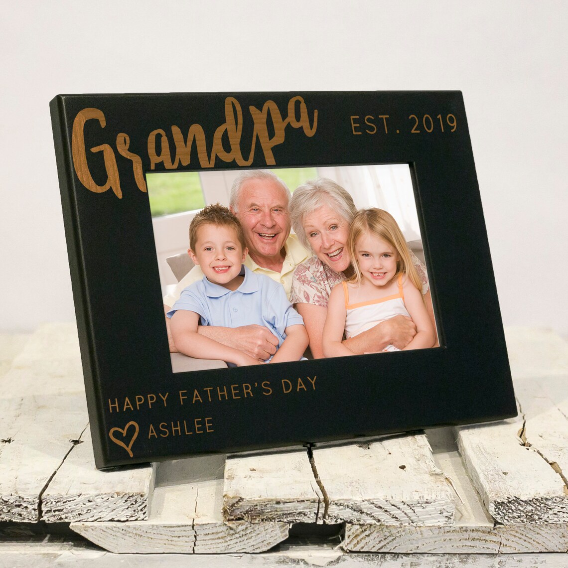 Personalized Grandpa Picture Frame Grandkids Names Fathers Etsy