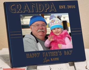 Personalized Happy Fathers Day Grandpa Picture Frame