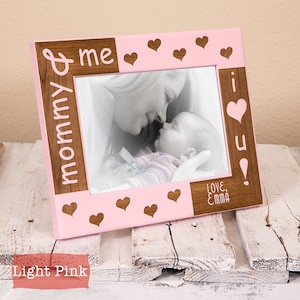 Personalized Mommy & Me Picture Frame, Includes Son Daughter Names, Custom Christmas Present for Mom, Cute, Unique, Thoughtful image 1