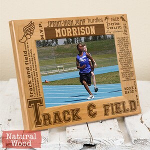 Personalized Track & Field Picture Frame-Wood Engraved-Get your name/number engraved!