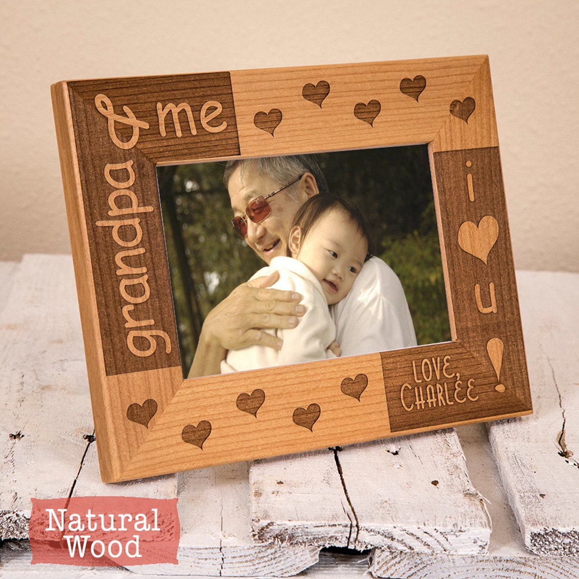 Grandpa & Me Personalized Picture Frame Includes Grandson Etsy