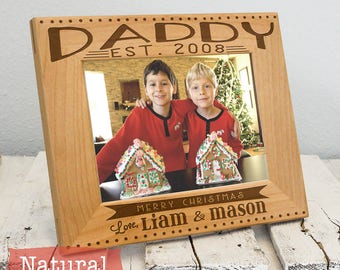 2022 Christmas Frame for Daddy From Kids, Xmas Present for Father From Sons and Daughters, Gift Box Included