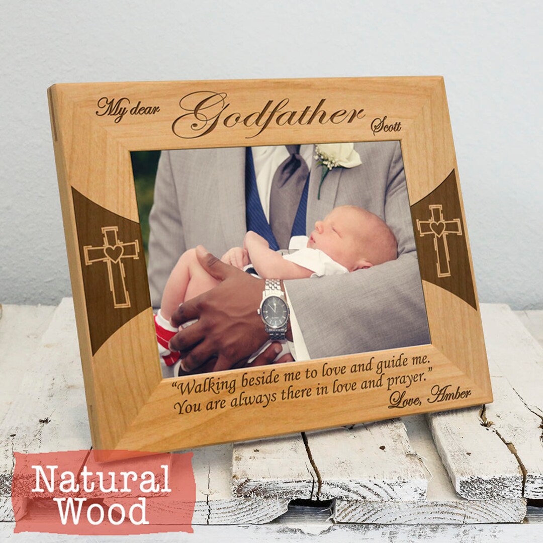 Personalized Godfather Picture Frame Custom Gift for Godfather Baptism