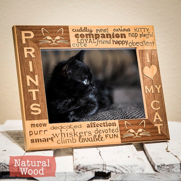 Personalized Cat Picture Frame | Cat Lover Frame | Gift for Cat Owner | Custom Pet Gift | Cat Picture Frame | Gift for Friend with Cat