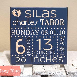 Personalized Birth Announcement Sign: Engraved Wooden Nursery Decor