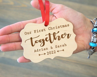 Our First Christmas Together Ornament - 2022 First Time Couples and Newlyweds Ornament - Stocking Gift