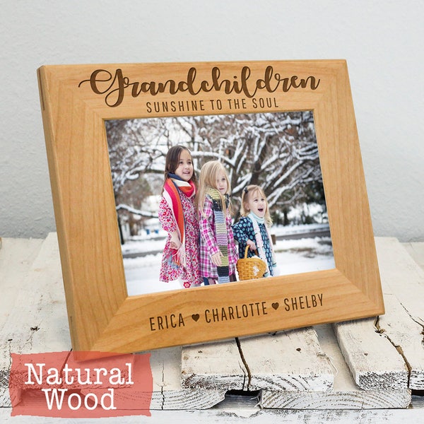 Personalized Grandchildren Picture Frame, Sunshine to the Soul, Includes Grandkids Names, Gift Box, Custom Mothers Day Fathers Day Gift 2020